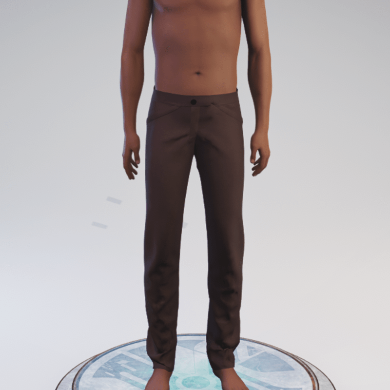 Faux-pocket Slacks - Brown Wool