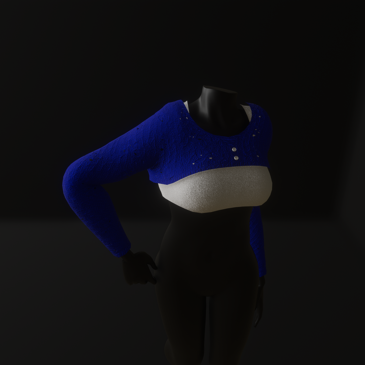 Knited Cropped Jumper (TM) Blue