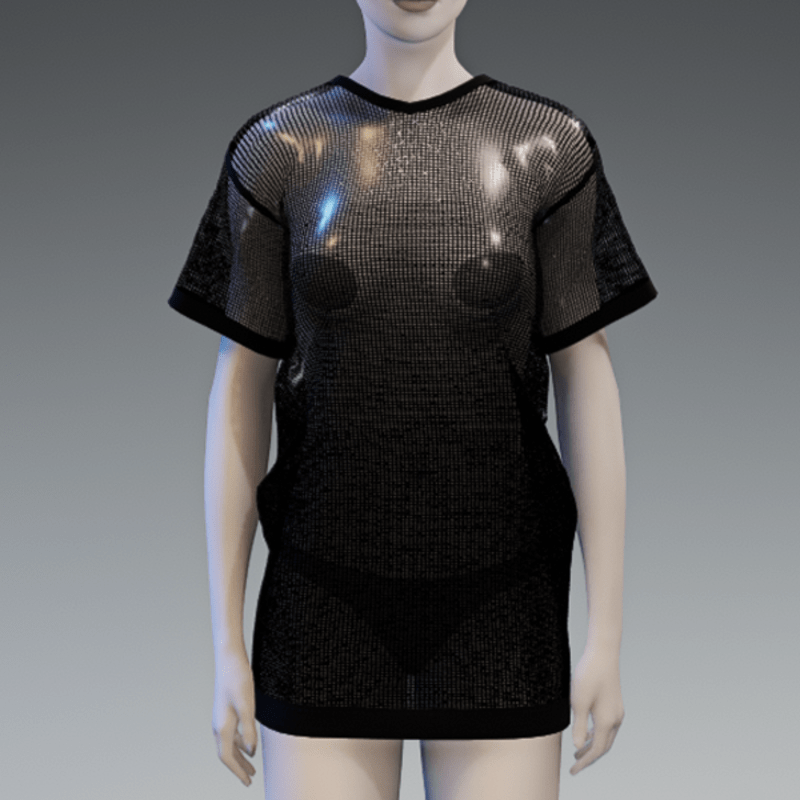 Black Gradient Fishnet Dress