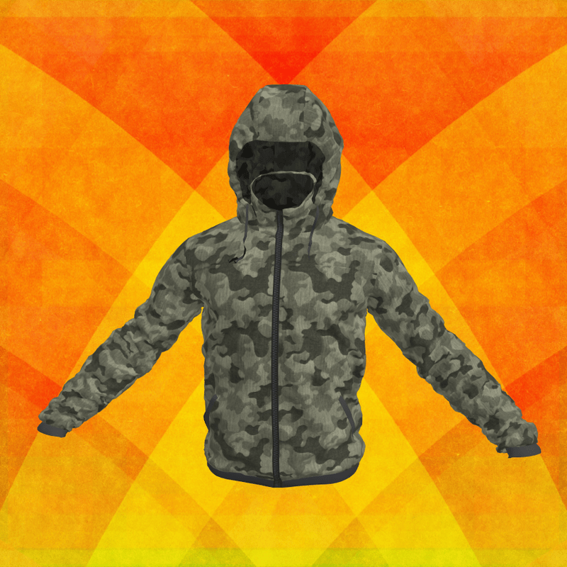 Men Windbreaker Jacket Grey Camo