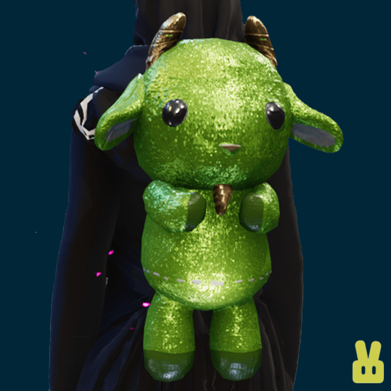 goat backpack -green glitter