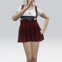 Cute Skirt With Suspenders 01