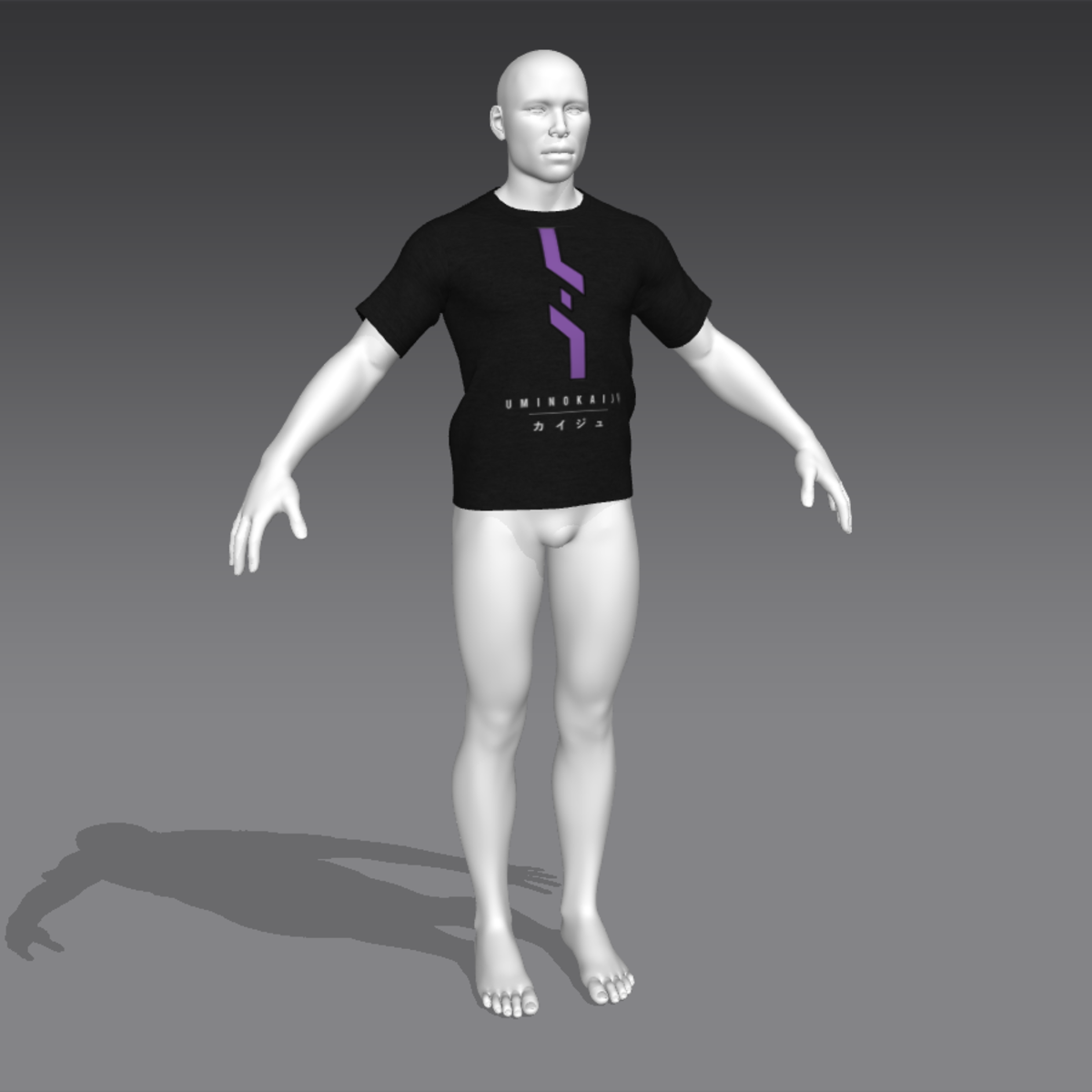 UmiNoKaiju T-Shirt - Black - Male