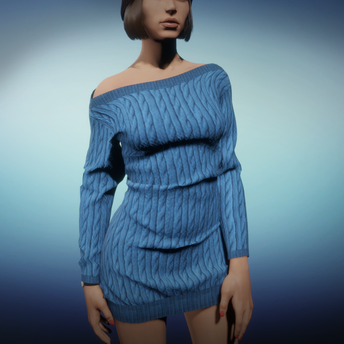 Sweater Dress - BLUE