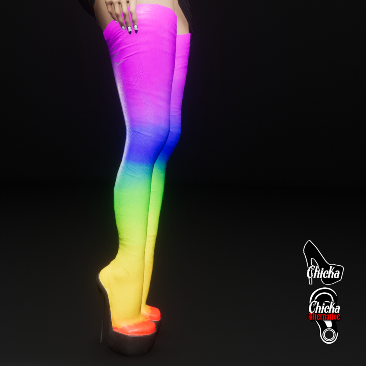 Thigh high boots Rainbow (CHICKA AVATARS)