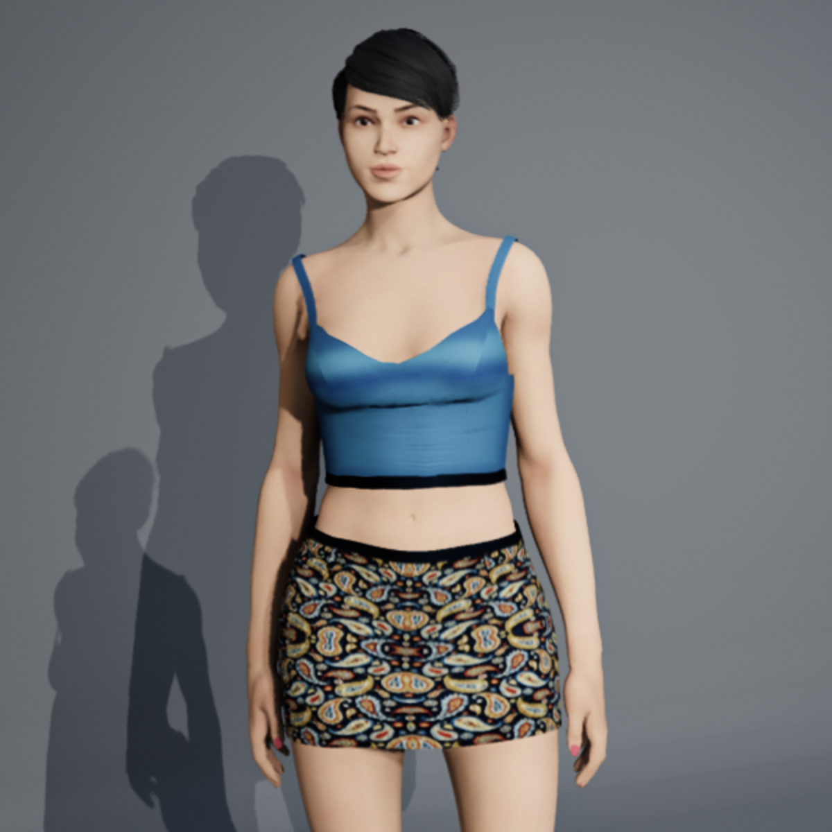 SOPHIE TOP AND SKIRT SET BLUE RED