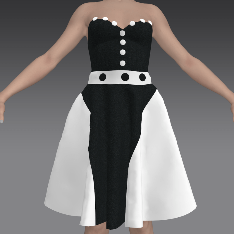 Rock and Roll Black and White Dress