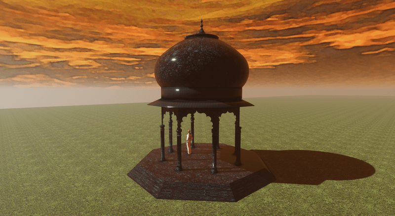 Dark Shiney Stone Pergola