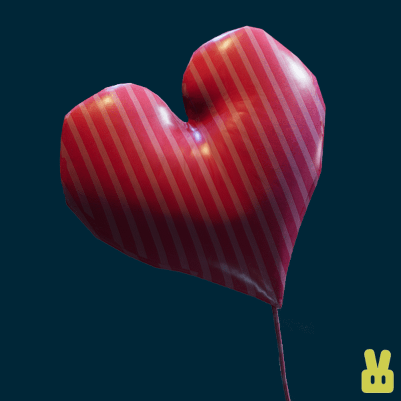 pink lines heart balloon