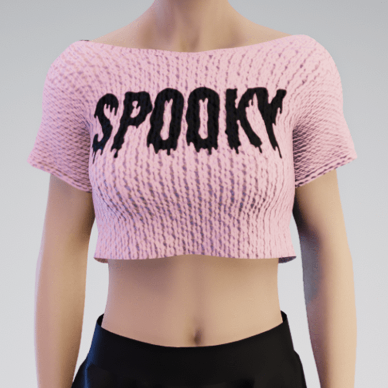 Spooky Girlie Short Pink And Knitted AV2