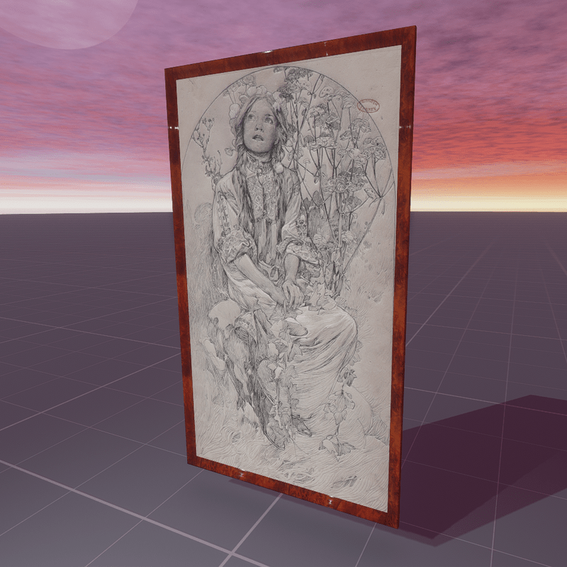 Drawing of a Girl Alphonse Mucha