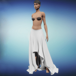 White Satin Skirt | "Assymetry" Collection