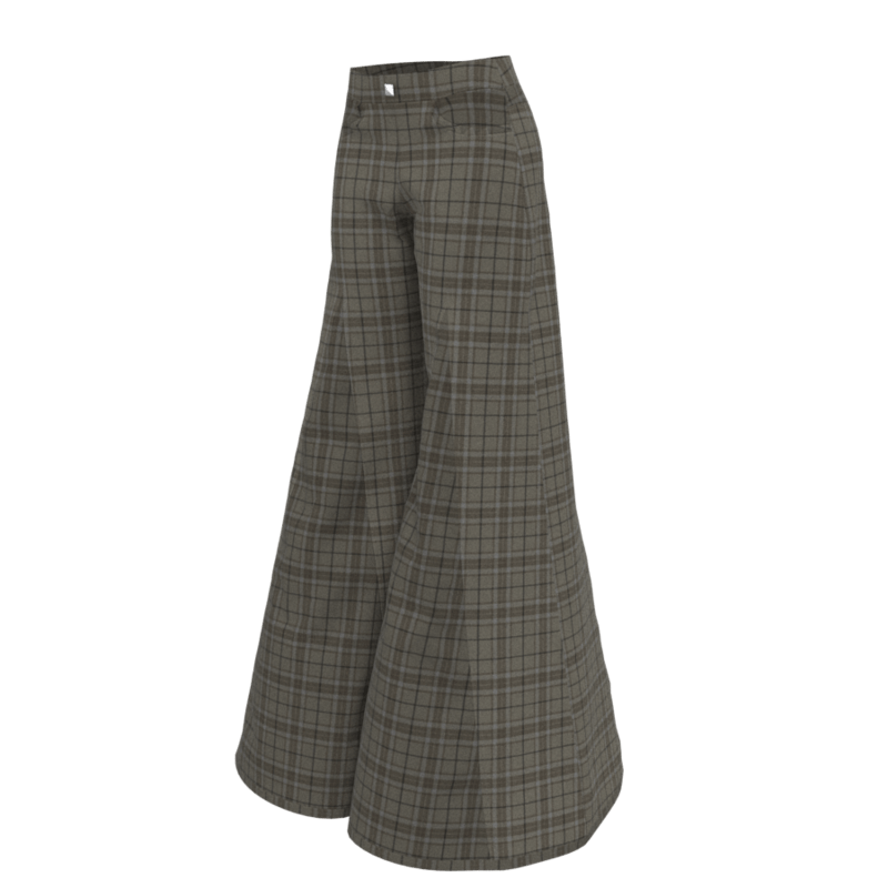 UNPRODUCTIVE FLARED PANTS TARTAN