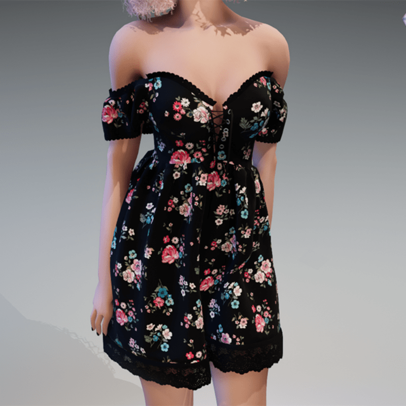 Summer Dress Spring Flowers V2