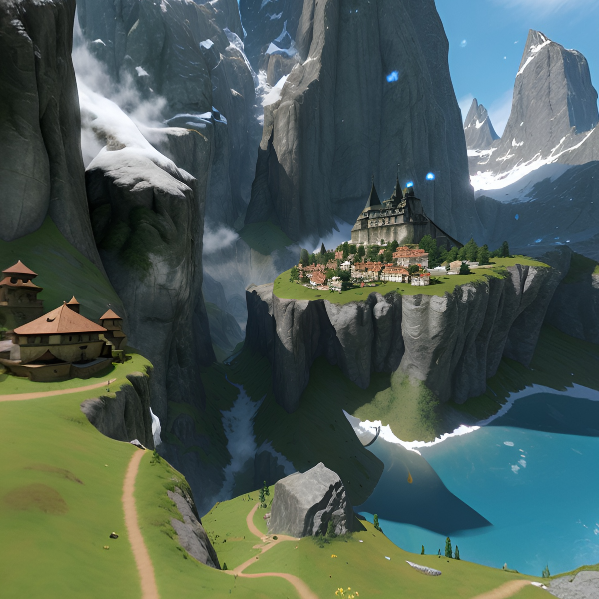 Skybox Alpine with City