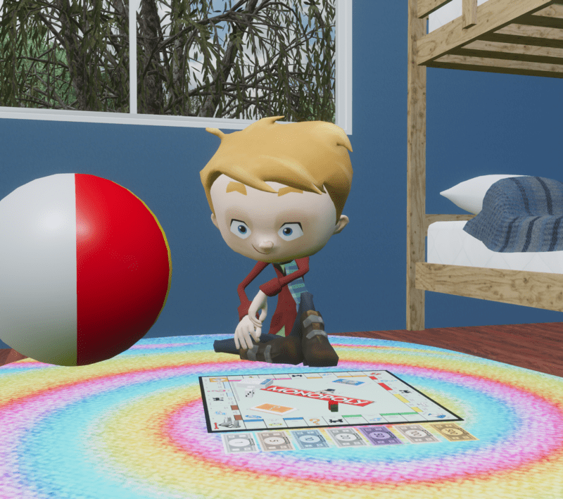 Boy NPC Sitting Idle