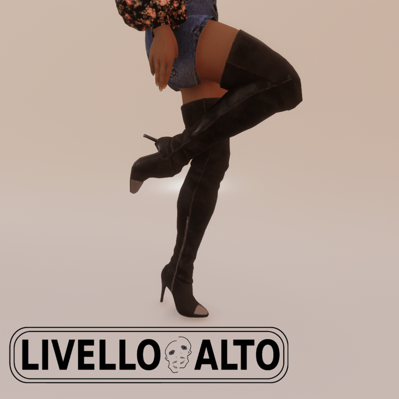 Madonna Stiletto Thigh High Boots in Black