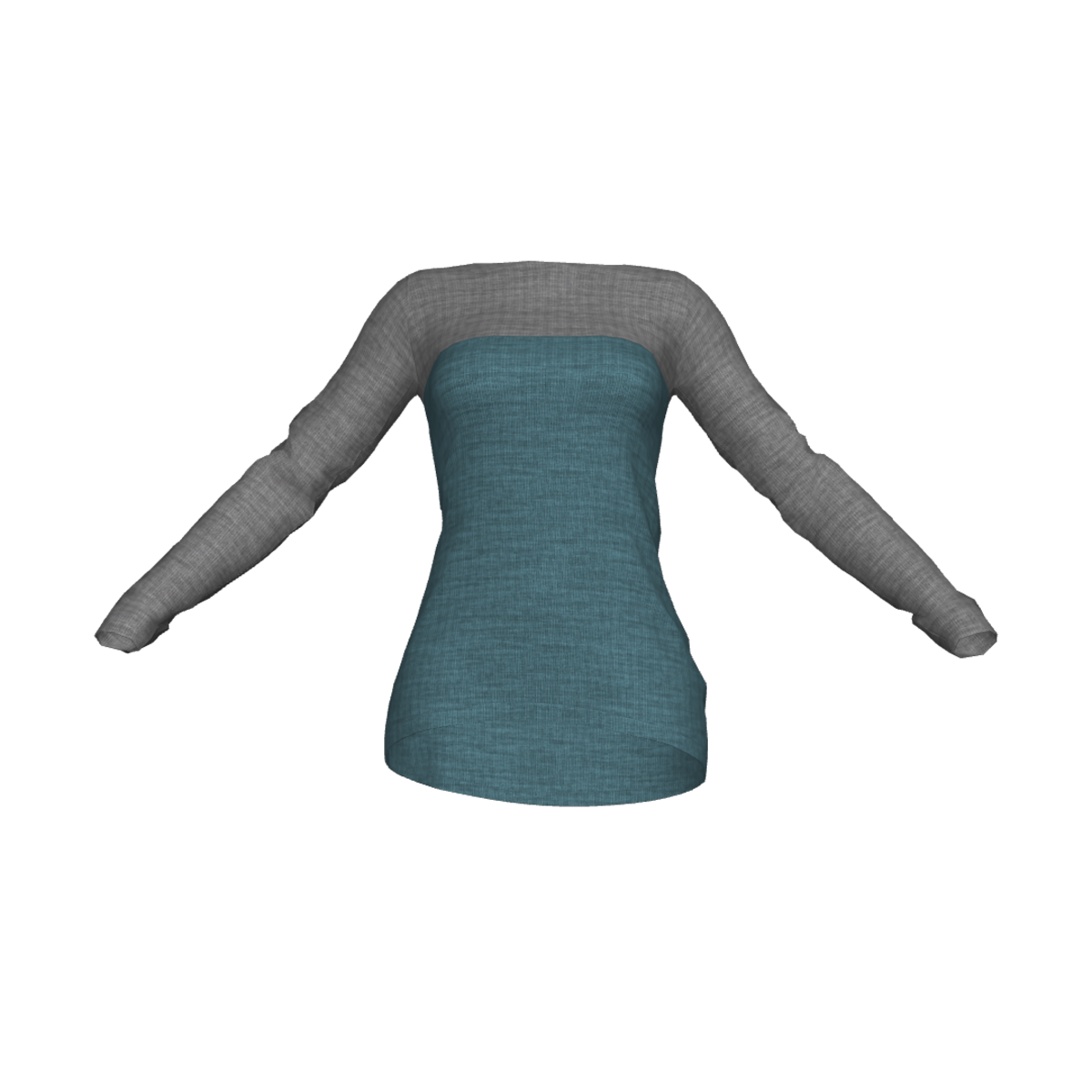 Boatneck Longsleeves Blue Grey for Women