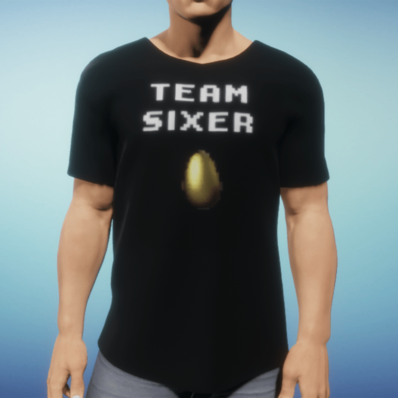 Team Sixer - Male - Black Tshirt