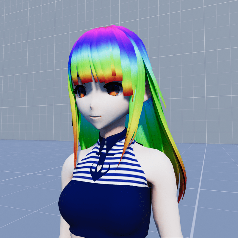 Anime Hair Long Rainbow