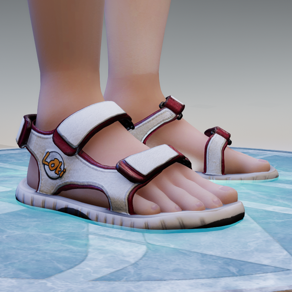 Loki Sandals - White & Red