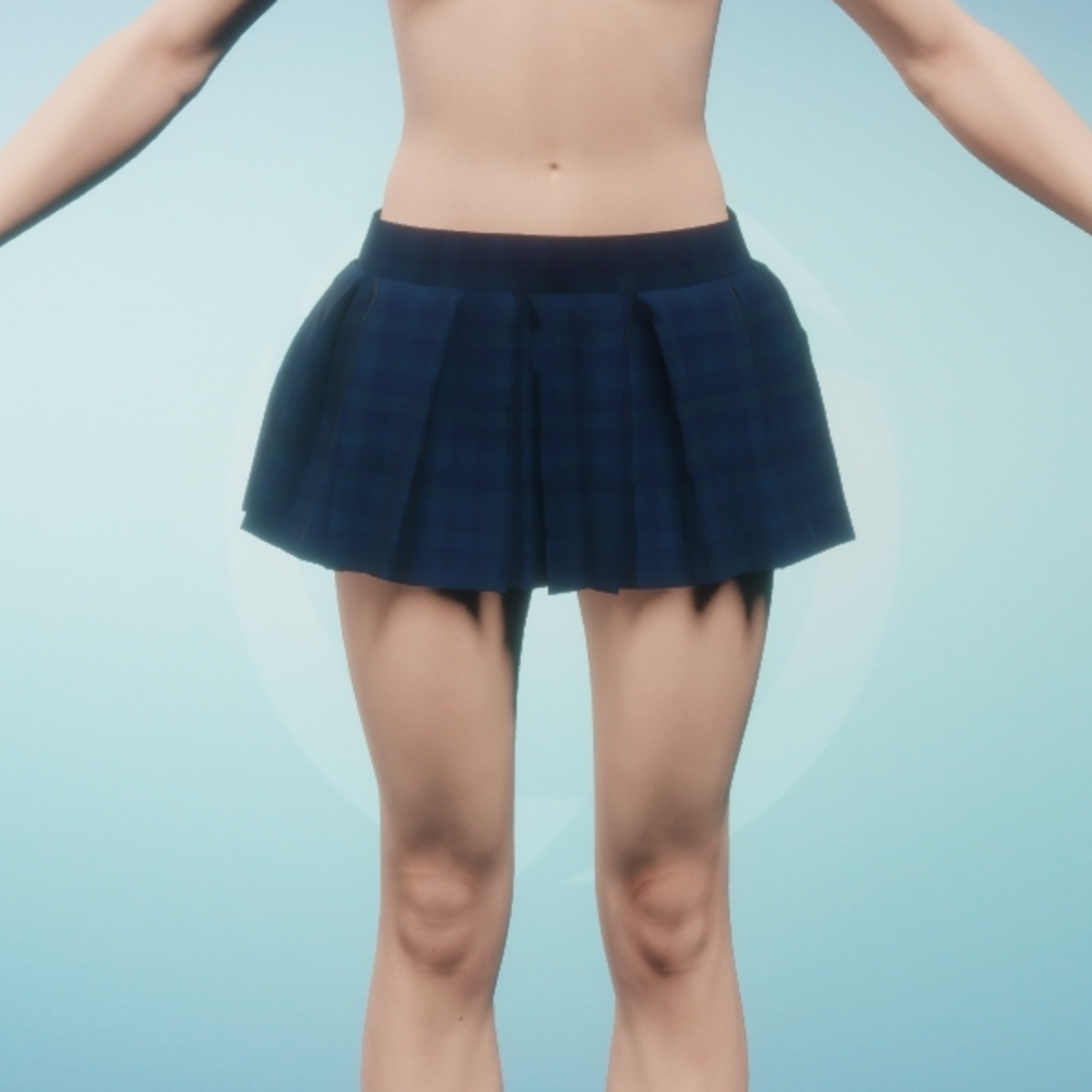 Blue Plaid Schoolgirl Skirt