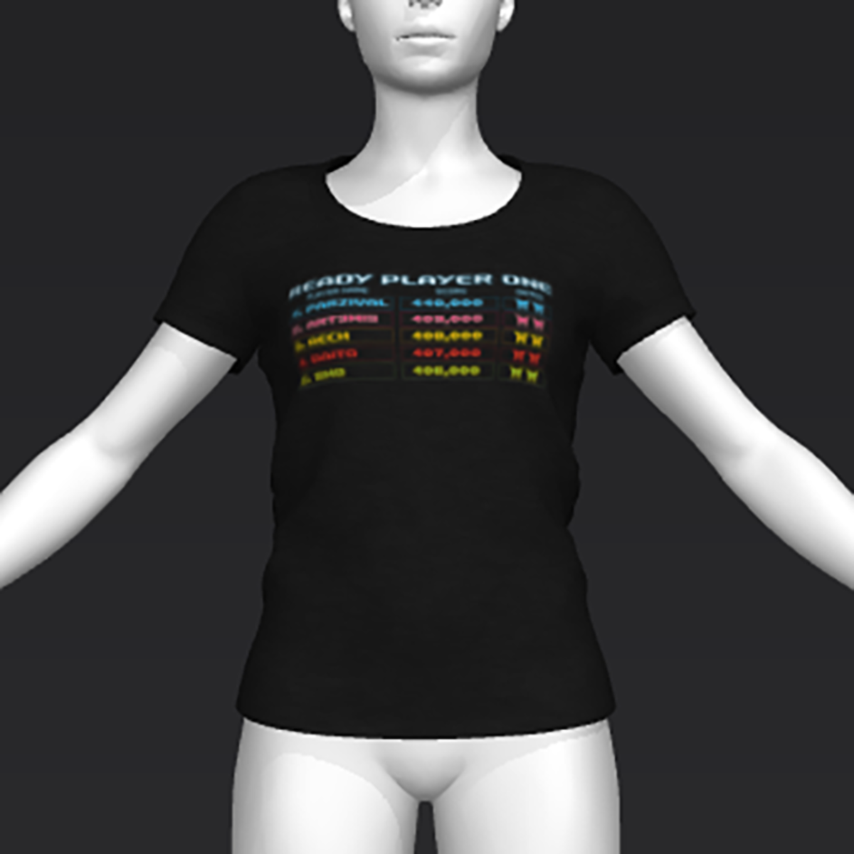 Ready Player One: Leaderboard T-Shirt (Black) (W)