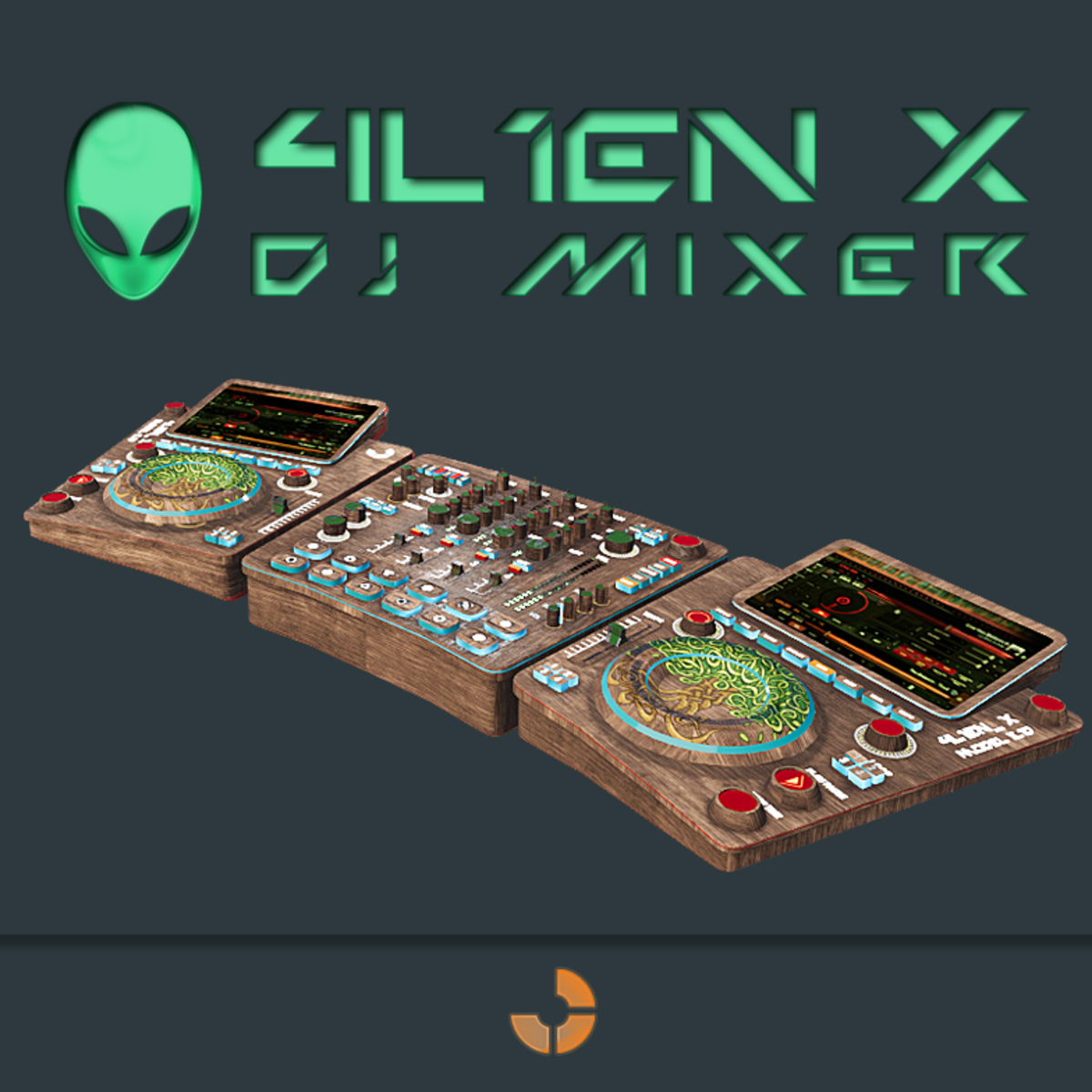 DJ mixer 4L1EN_X model 3.1D Wood