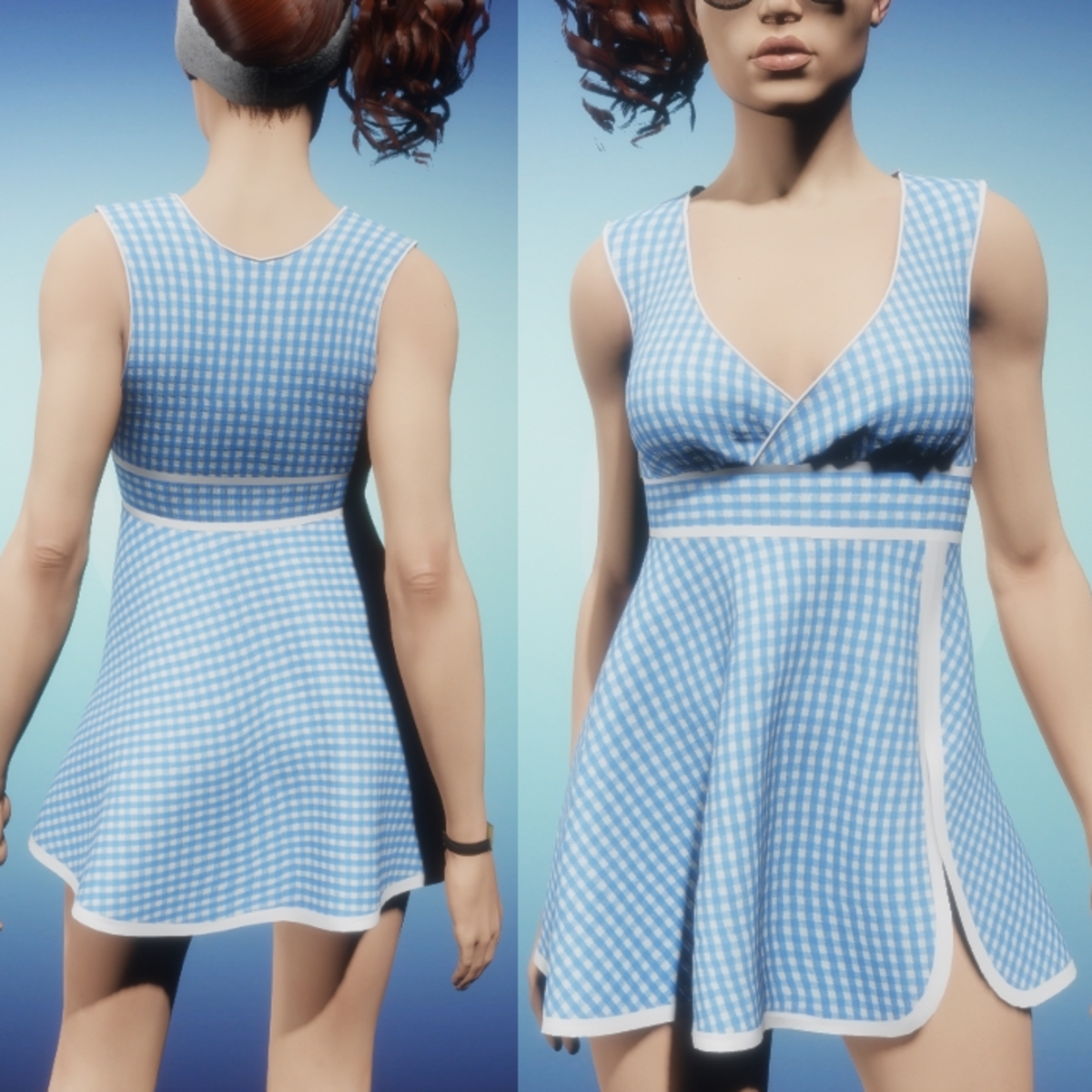 Criss Cross Sundress - Blue Gingham