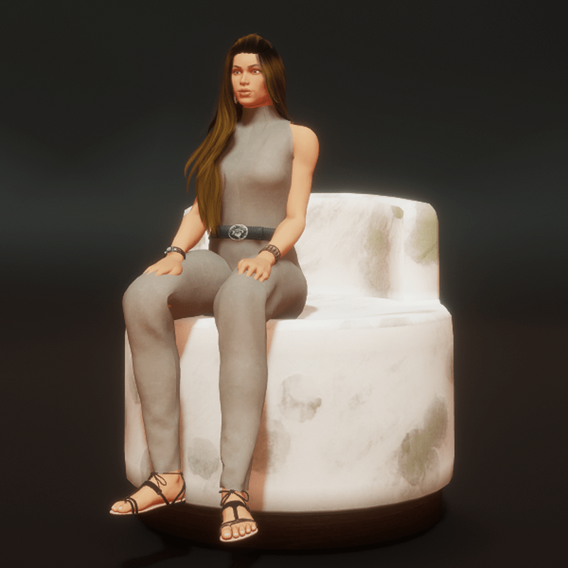 Backed Hassock Chair with Sit