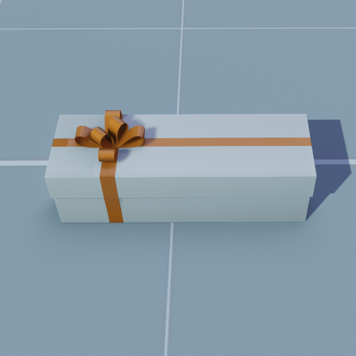 Gift Long Square with Orange Bow