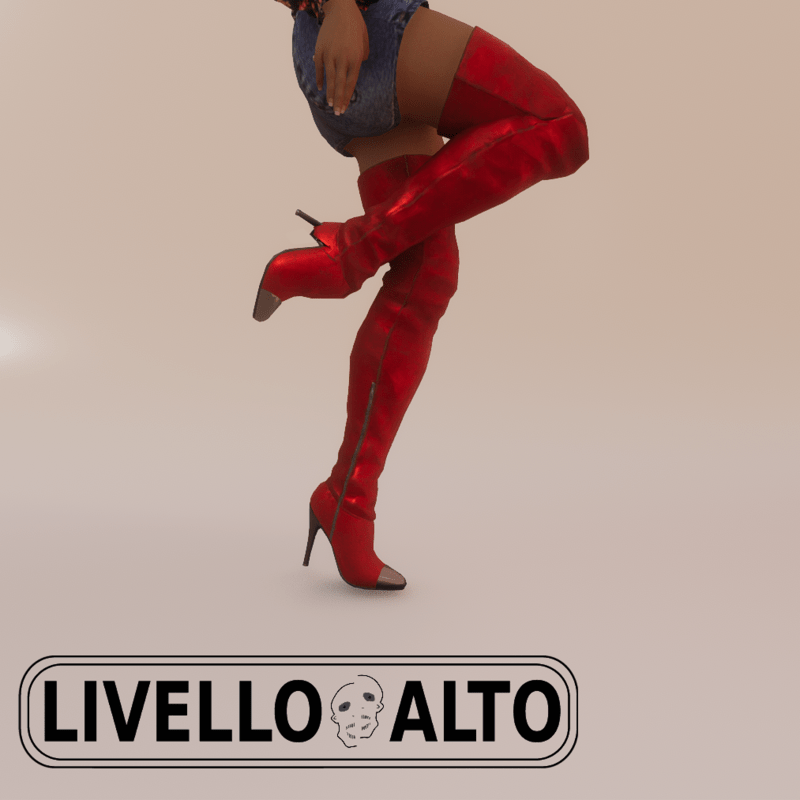 Madonna Stiletto Thigh High Boots in RED