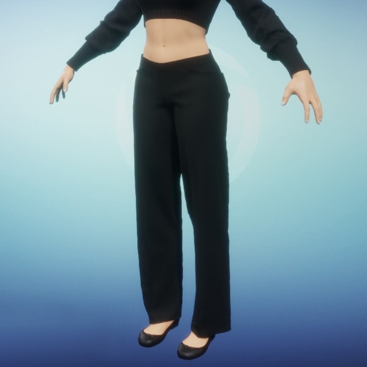 Womens Dress Slacks - Black Black