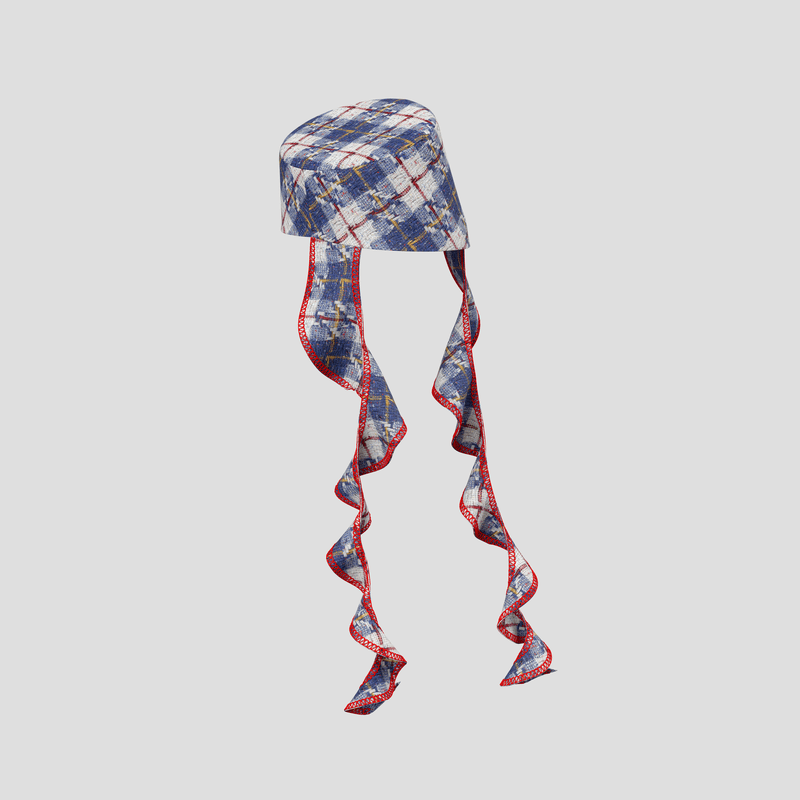 Trailblazing Hat blue & white checked