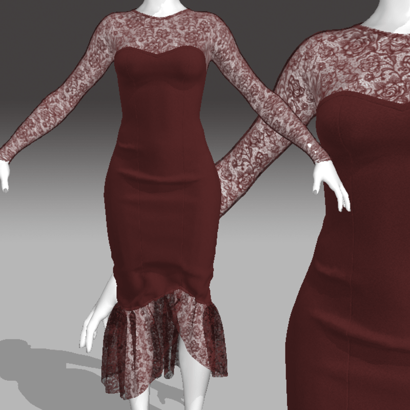 AV2 - Lace Mermaid Formal Dress