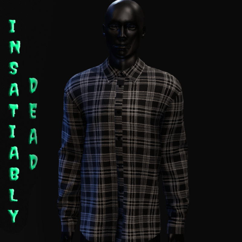 Plaid Long Buttoned Shirt Gray