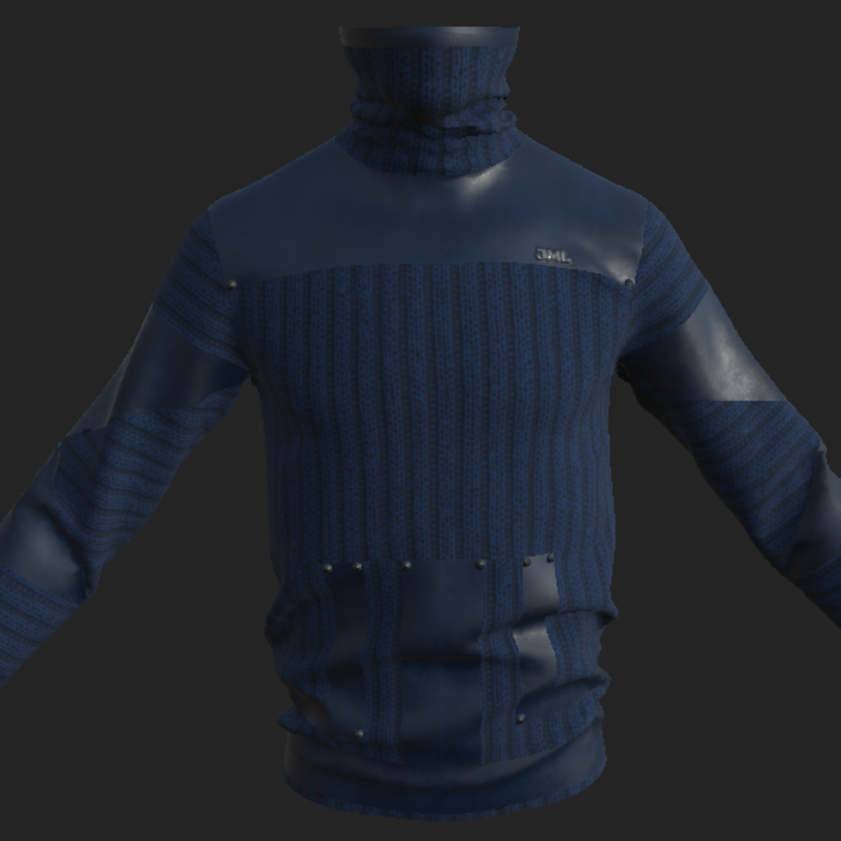 SWEATER_ WITH NECK BLUE