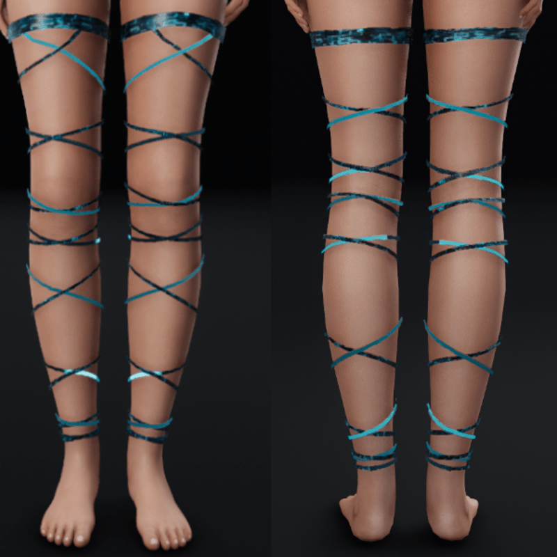 Cyber Cubes Leg Wraps - Cyan