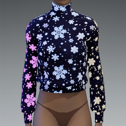 Emissive gradient blue snowflakes sweater/jumper