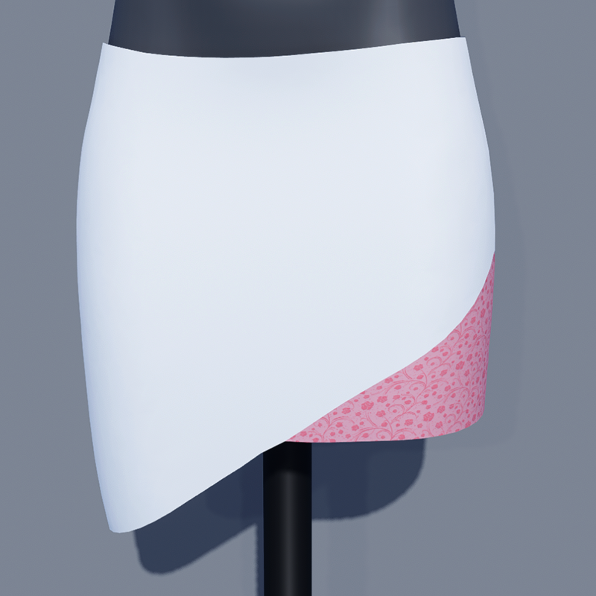 Wrap Over Skirt - Pink and White