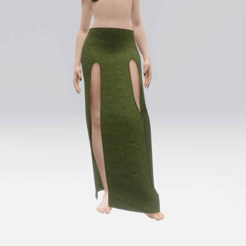 Simple Split Skirt Green (TM)