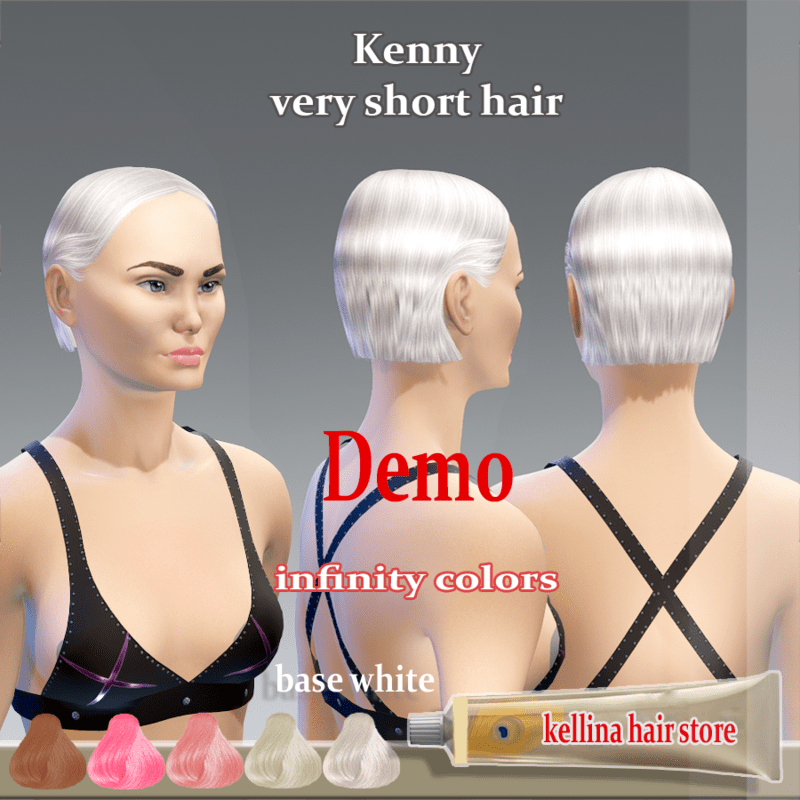 kenny-very short hair-base white-infinity colors-demo