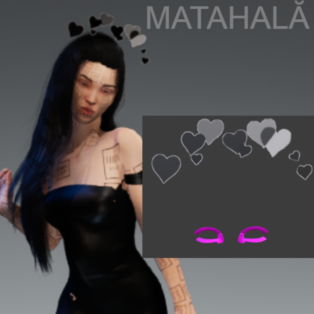 Black Head Hearts Filter //MATAHALĂ