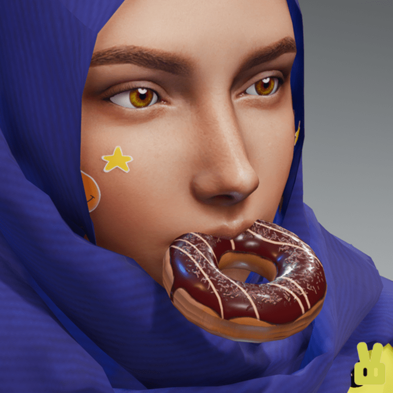 doughnut - chocolate lines