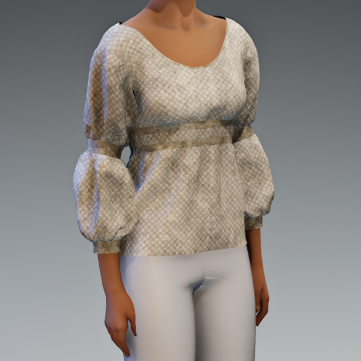 Bo Peep Top Beige Dot Grunge