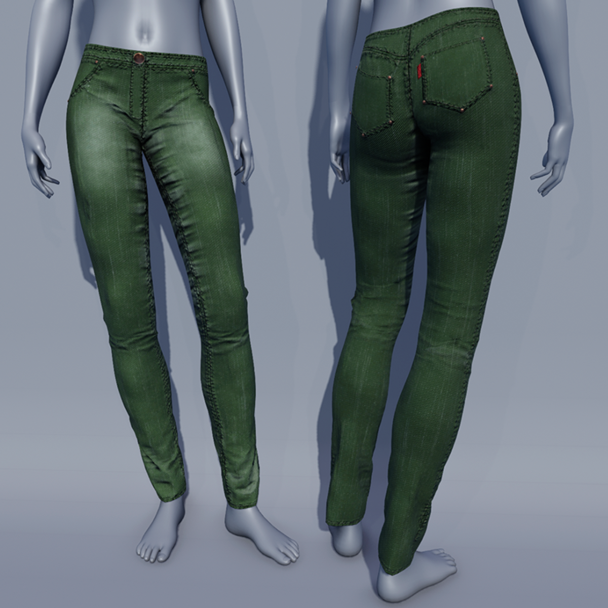 Women Jeans Pants - Green