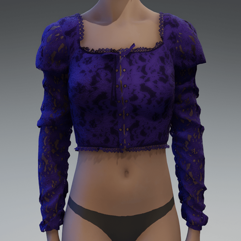 Violet lace up lace top