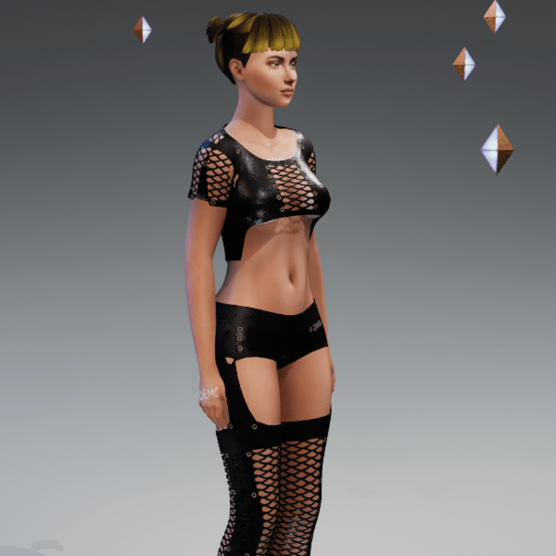 KIBI OUTFIT_ ( top_ SHORTS_ socks_ ) BLACK