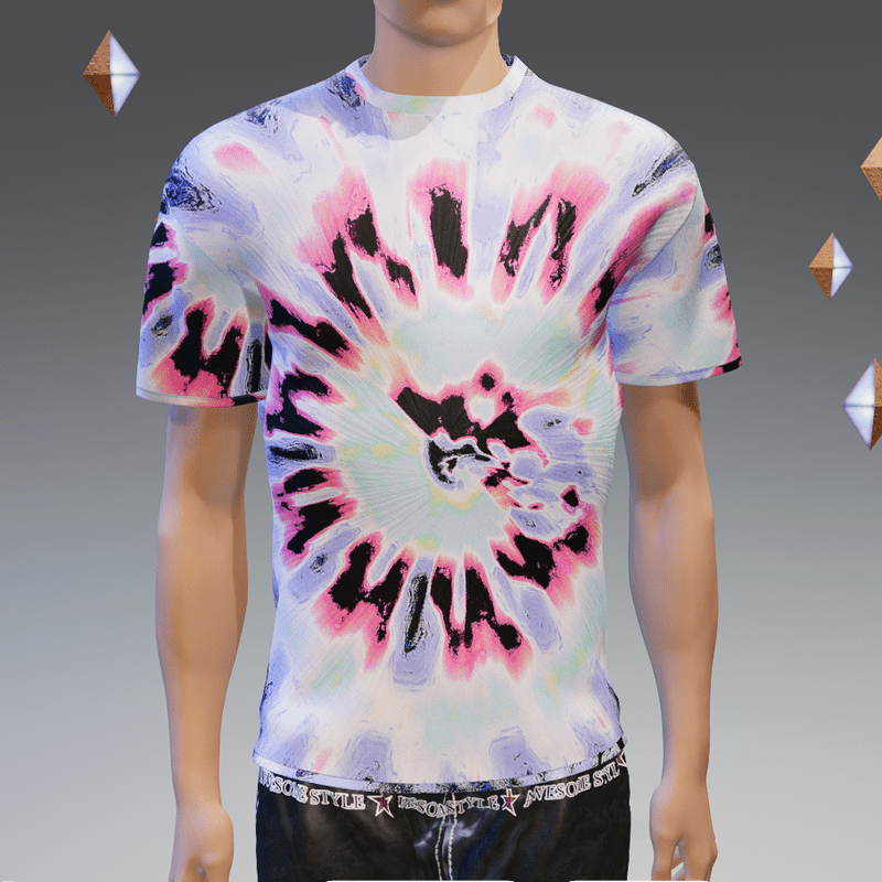 Purple Summer Hip Tie-Dye T-Shirt - Male