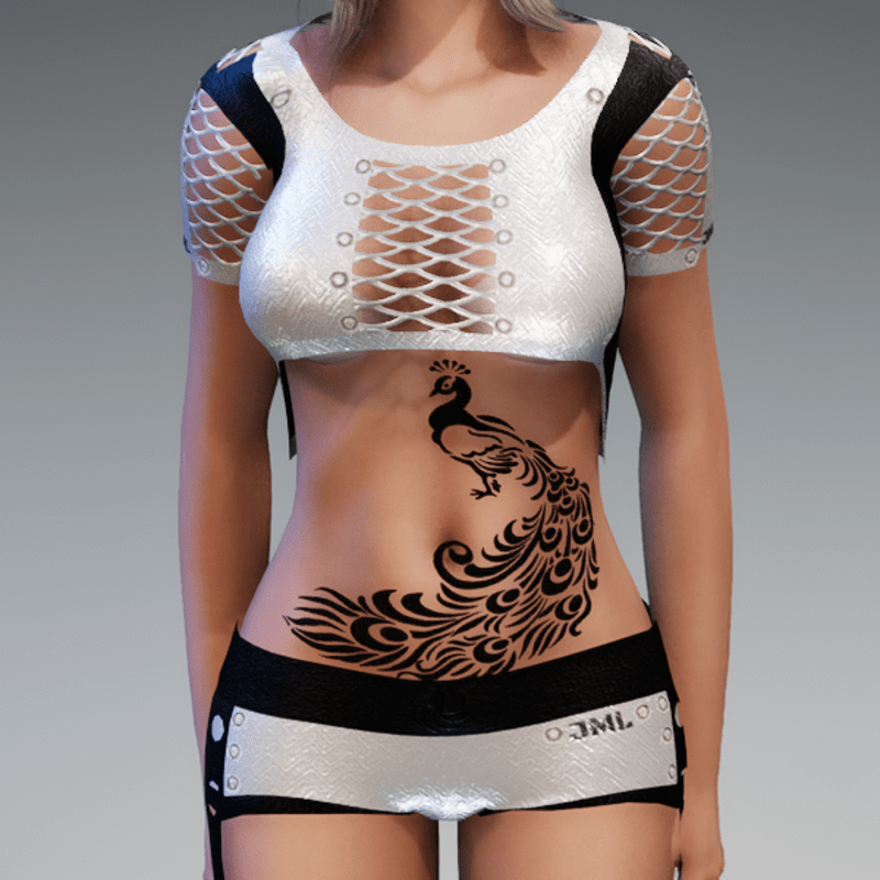 KIBI OUTFIT_ ( top_ SHORTS_ socks_ ) WHITE